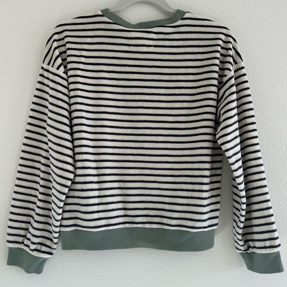 MWL Velour Crewneck Sweatshirt in Stripe - Picture 5 of 5